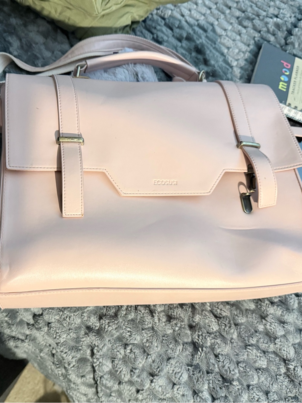Blush Pink Structured Laptop Bag